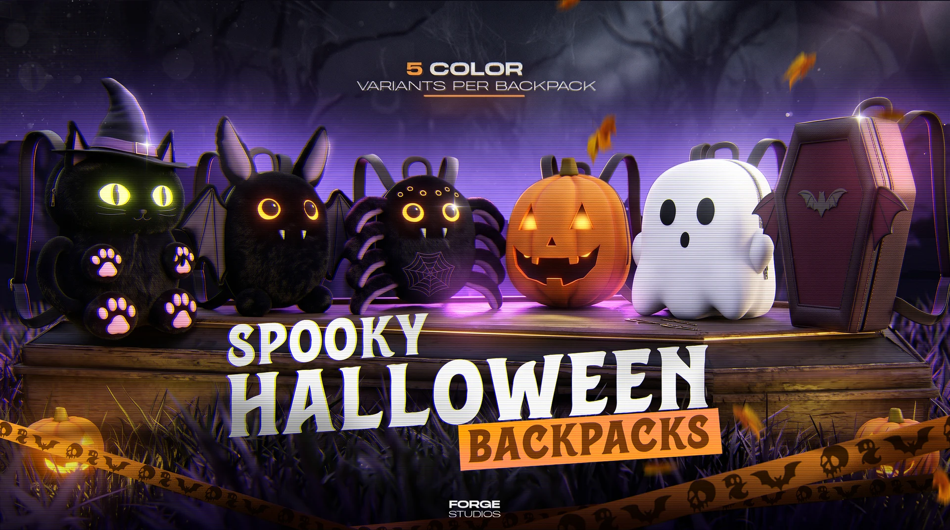 Forge Studios Halloween Pack mit Halloween-Rucksäcken