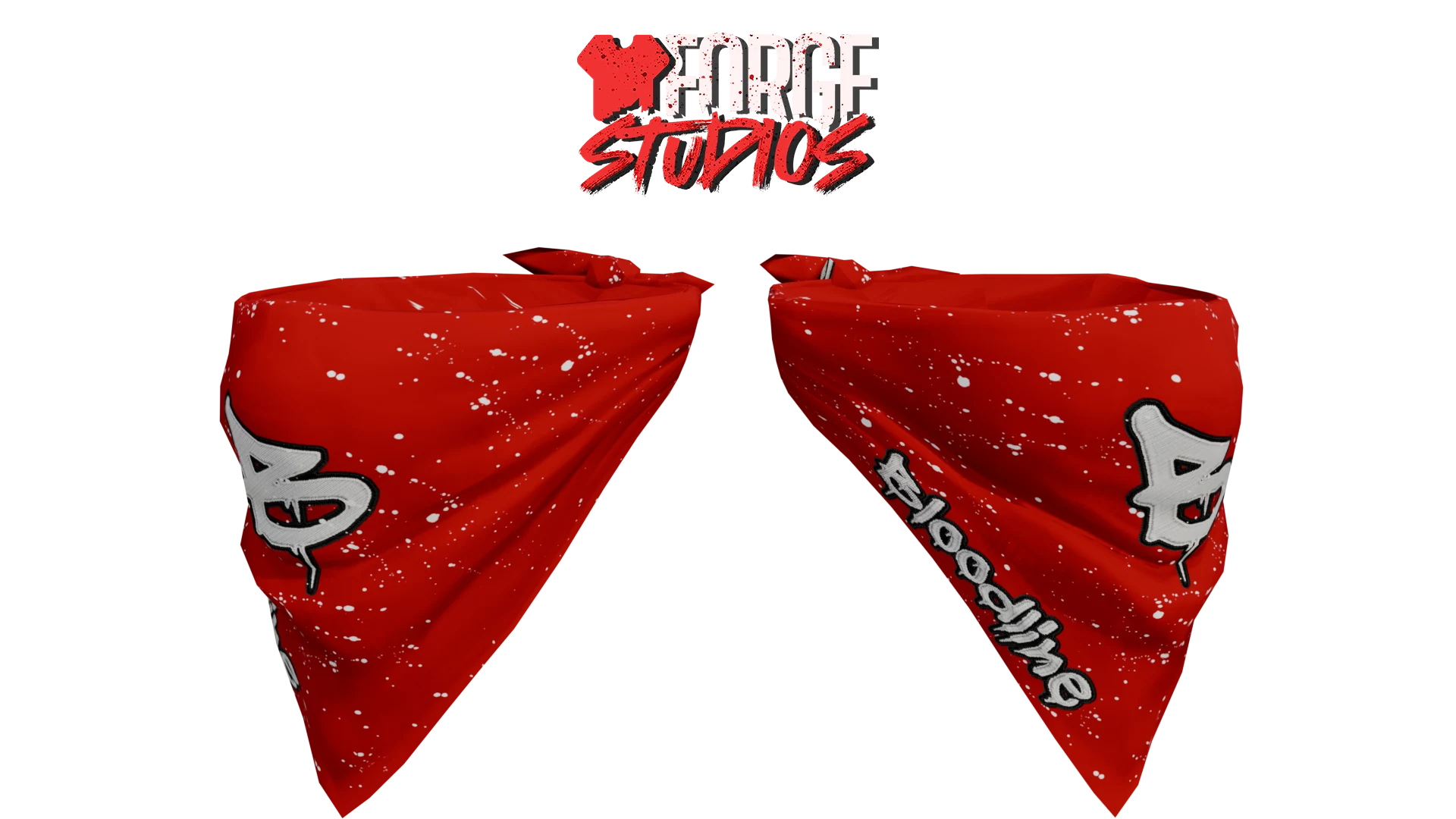 Red bandana with white graphics – FiveM gang clothing for GTA RP (Bloodline 1.0)