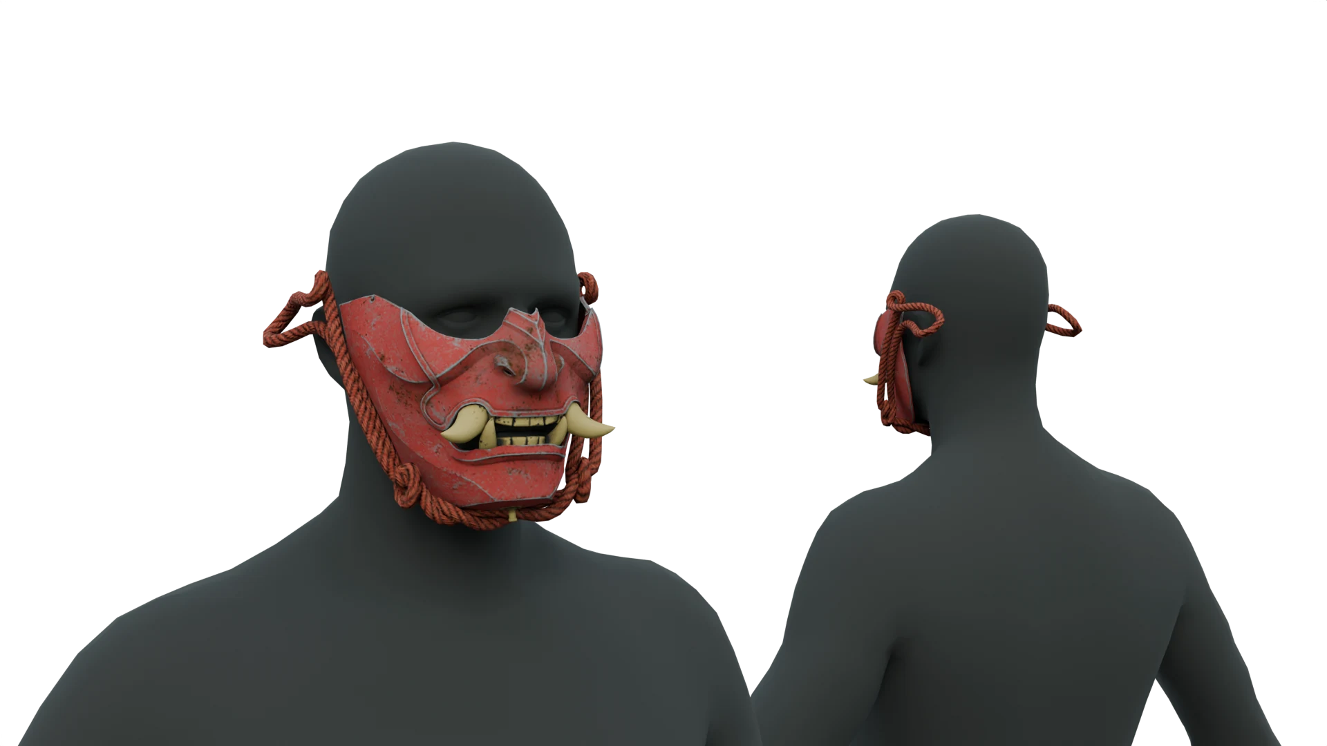 Red samurai face mask – FiveM 3D clothing asset (Samurai)
