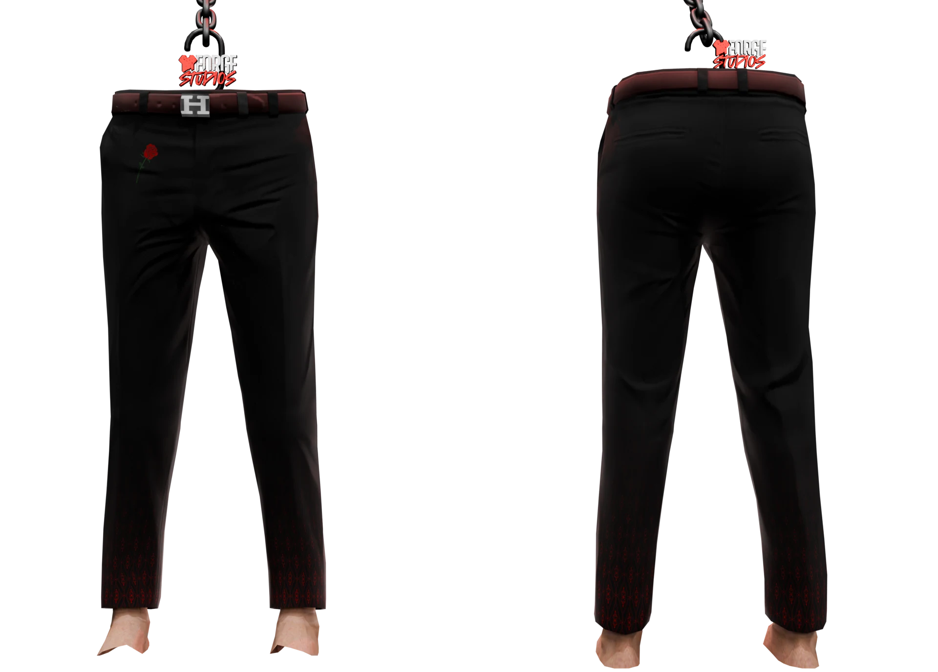 Black trousers with red trim – FiveM faction clothing for GTA RP (Santa Sofia)