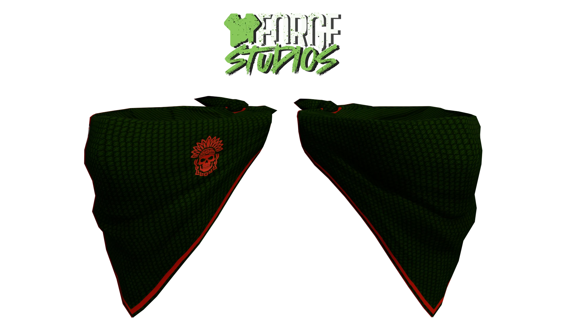 Dark green bandana with red trim – FiveM gang clothing for GTA RP (Aztecas)