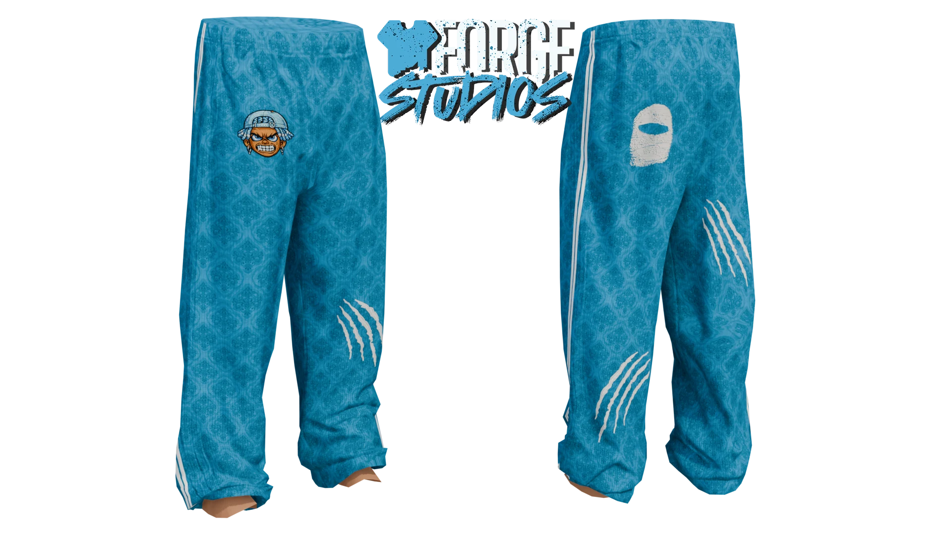 Blue patterned joggers – FiveM gang clothing for GTA RP (Neighbourhood)