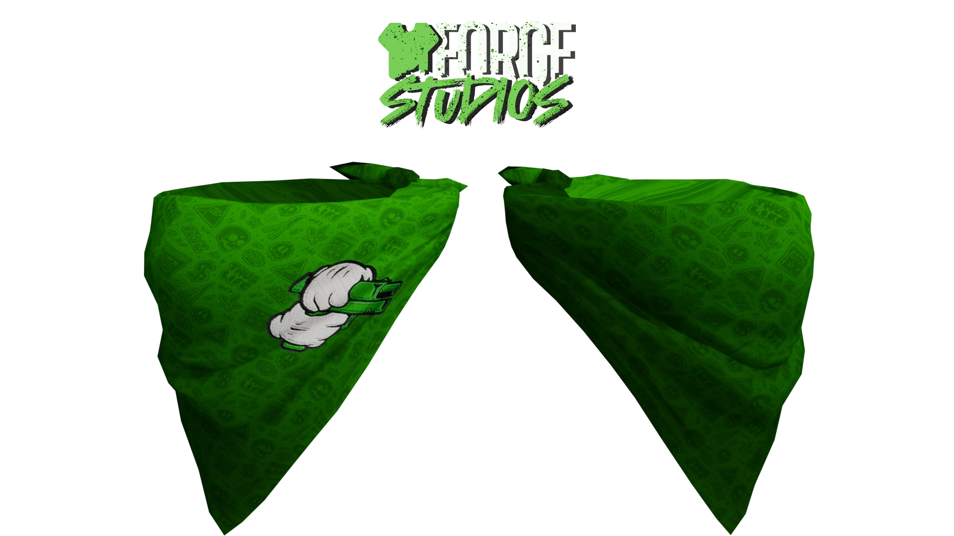 Green patterned bandana – FiveM gang clothing for GTA RP (Grove Street)