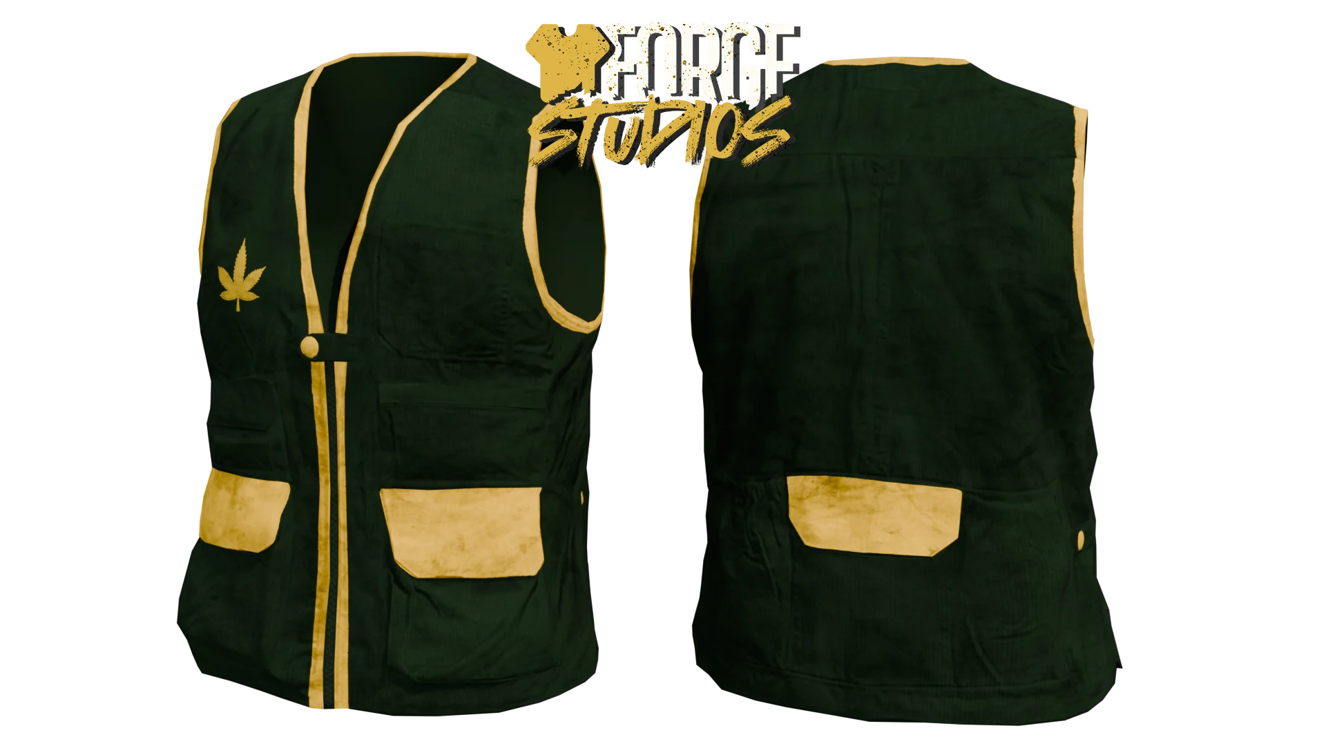 Dark green utility vest with yellow pockets – FiveM gang clothing for GTA RP (Public Enemies)