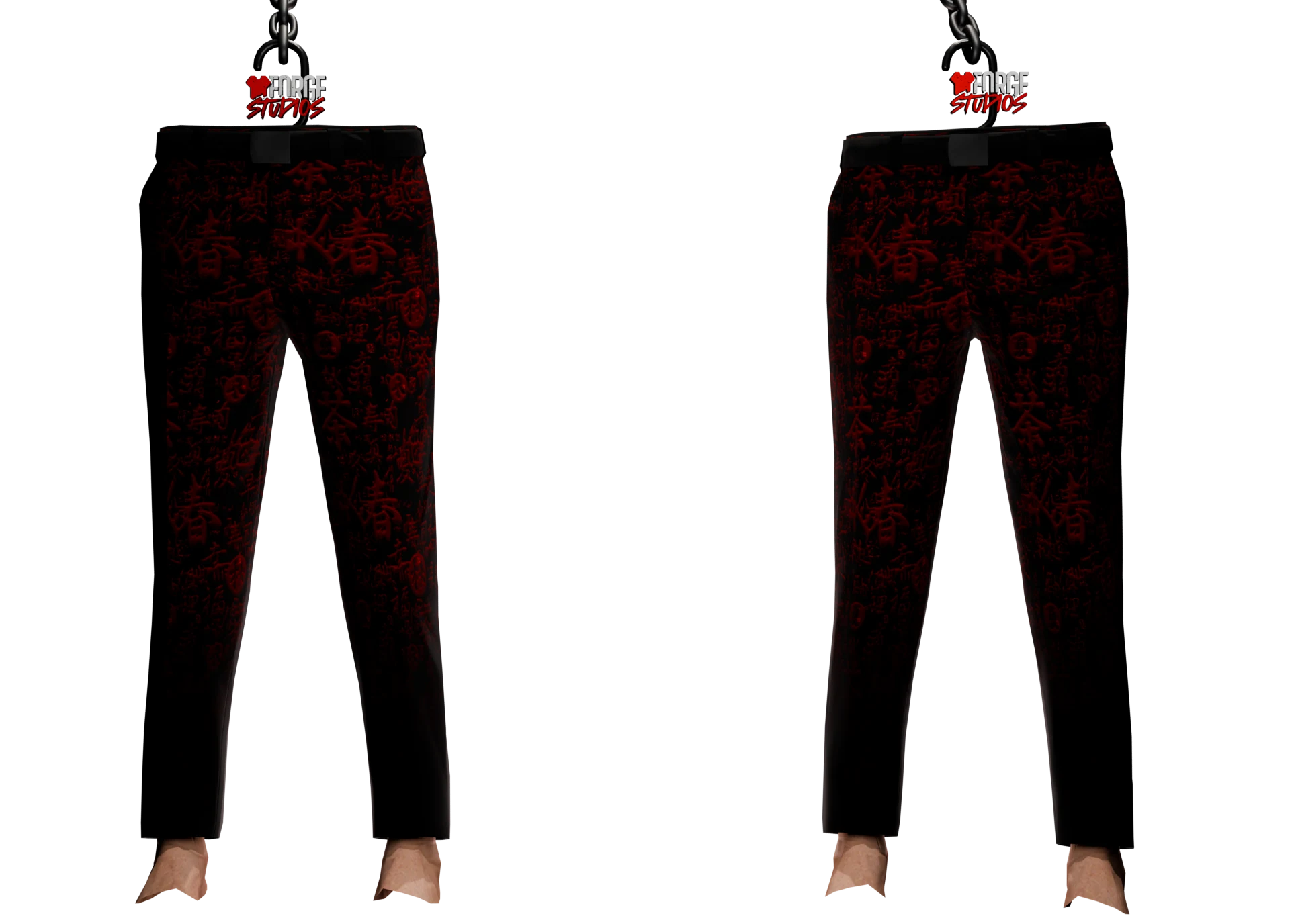 Black trousers with red pattern – FiveM faction clothing for GTA RP (Bakuto)