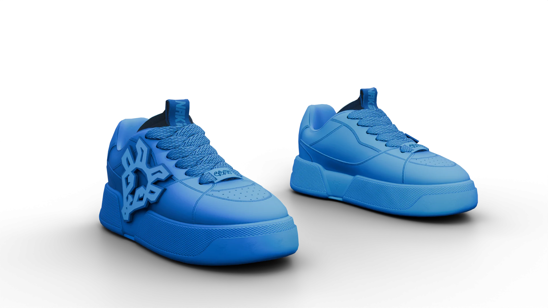 Blue sneakers with side emblem – FiveM 3D clothing asset (Naked Goat Shoes)