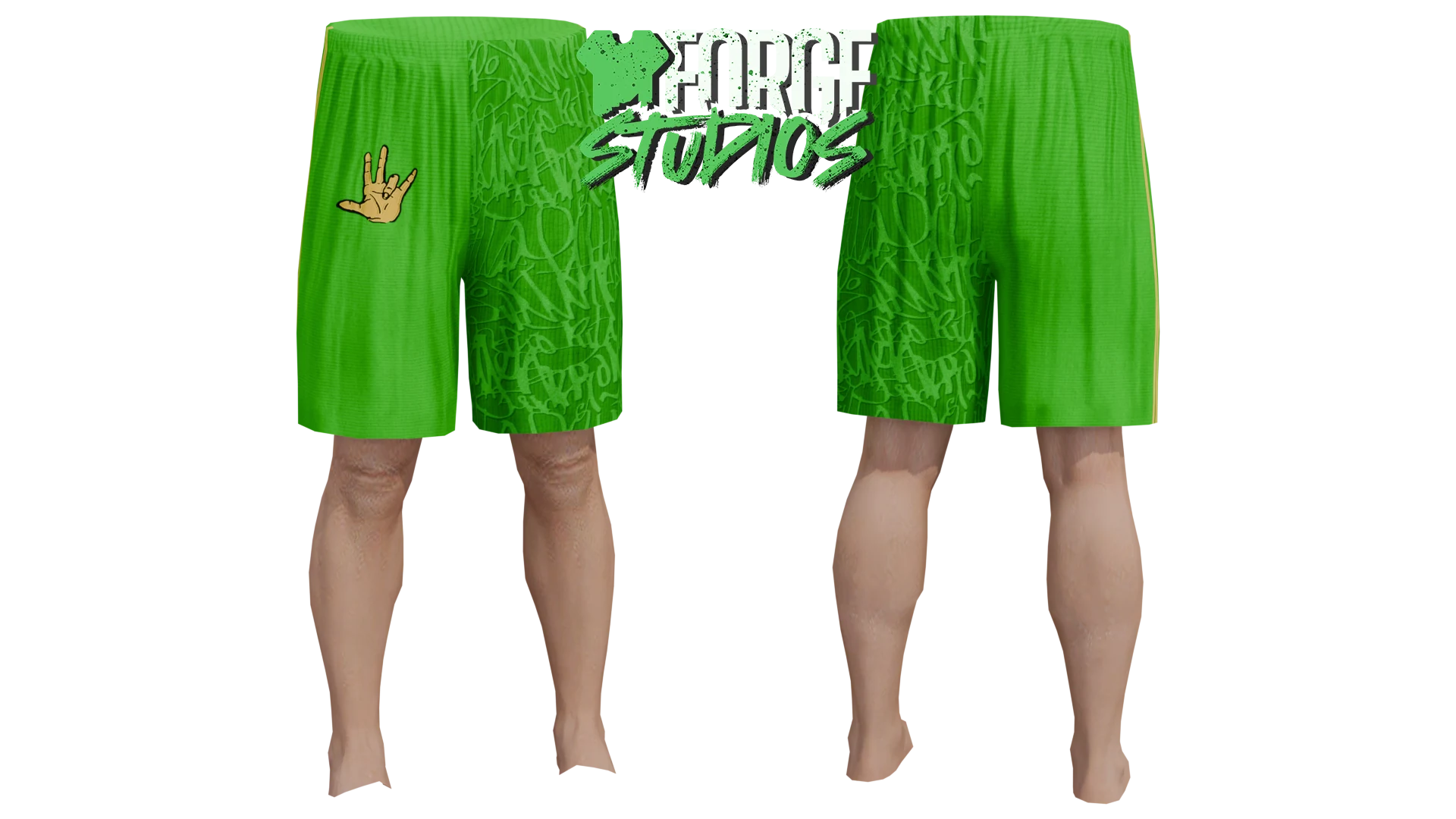 Green patterned shorts – FiveM gang clothing for GTA RP (7th Yards)