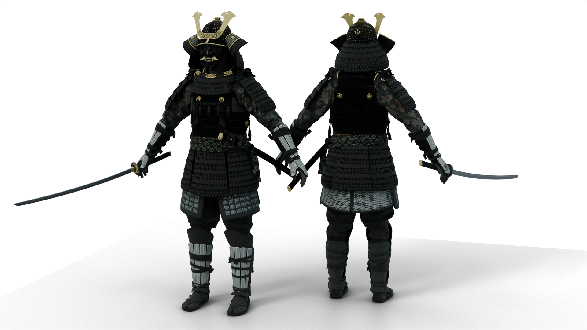 Black samurai armor with swords – FiveM 3D clothing asset (Samurai)