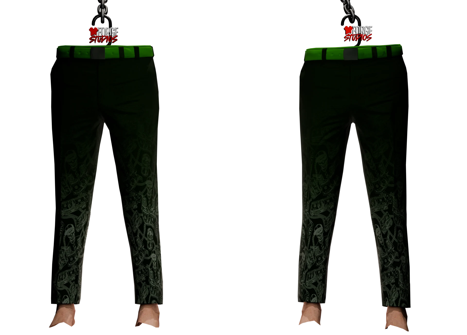 Black trousers with green pattern – FiveM faction clothing for GTA RP (Matroschka)