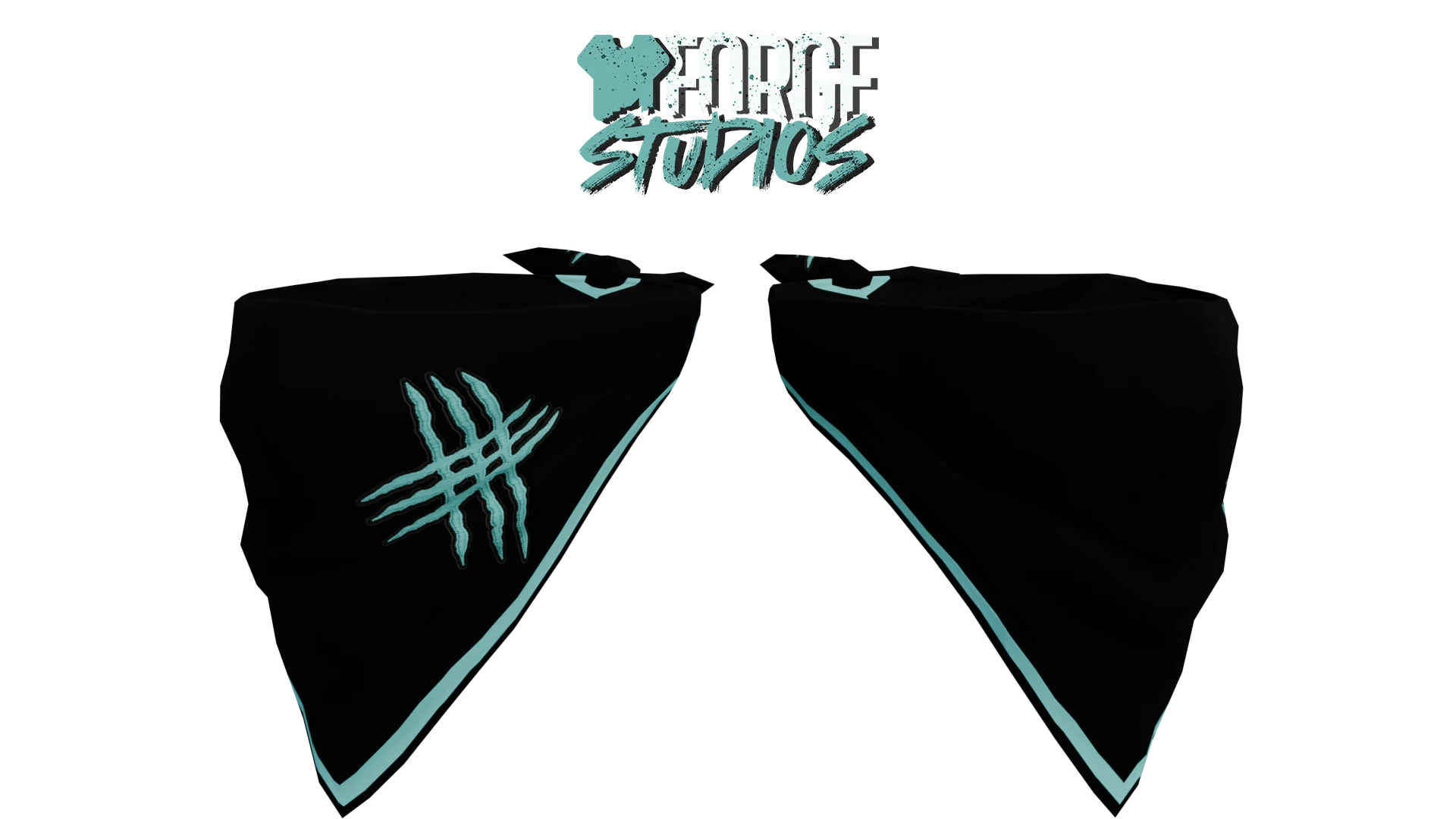 Black bandana with cyan trim – FiveM MC clothing (Dark Frozen MC)