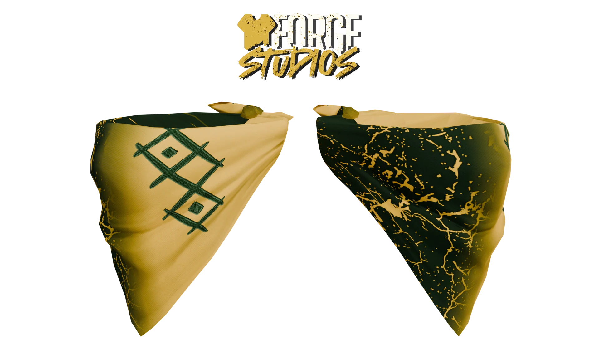 Yellow and dark green patterned bandana – FiveM gang clothing for GTA RP (Public Enemies)