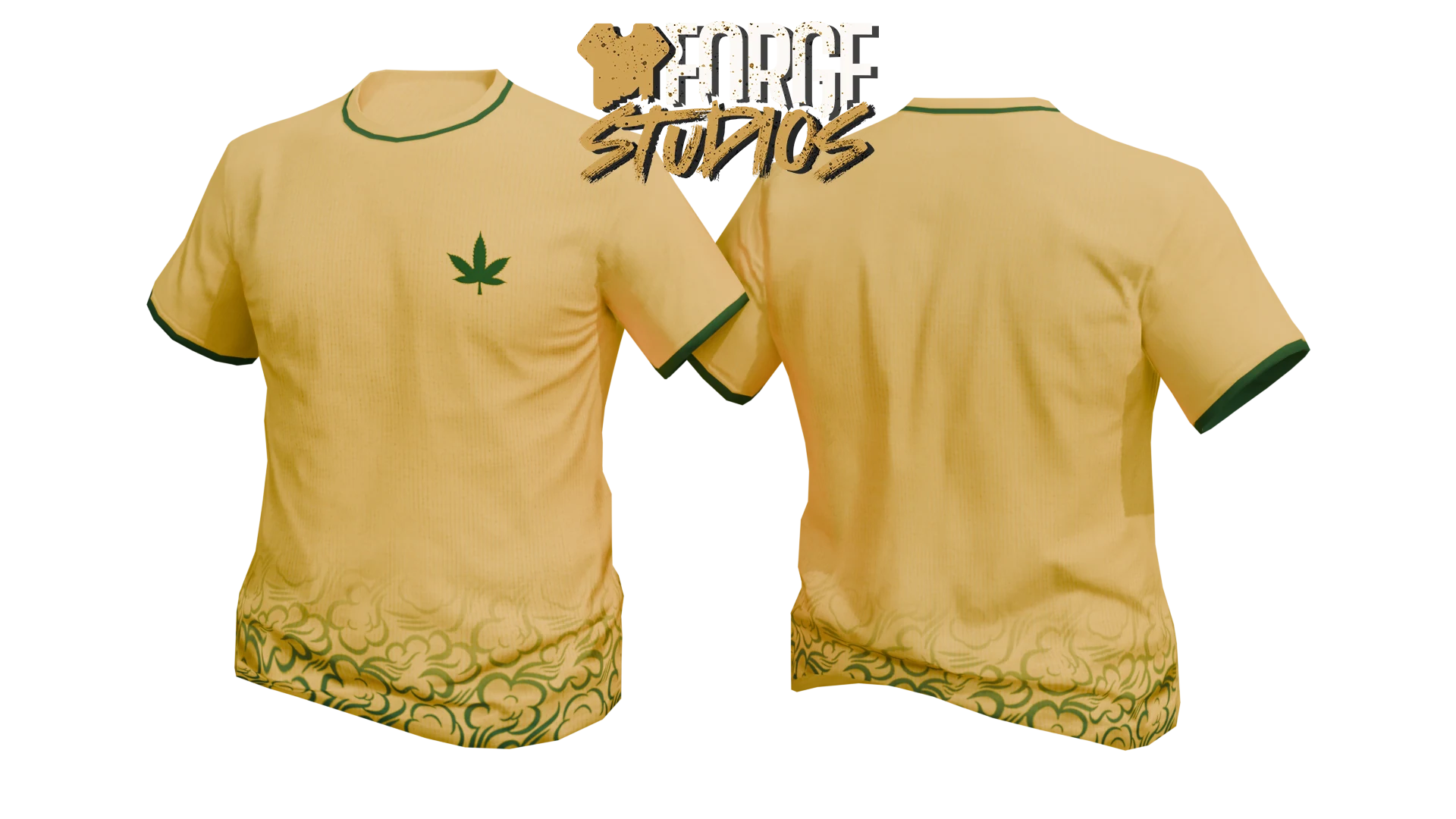 Yellow T-shirt with green details – FiveM gang clothing for GTA RP (Public Enemies)