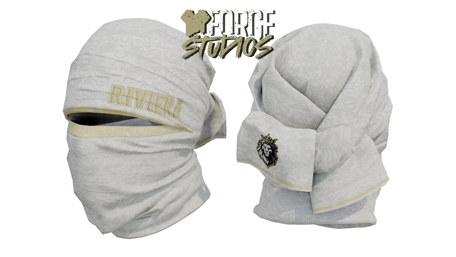 White face covering and wrapped headwear – FiveM mafia and cartel clothing (Riviera)
