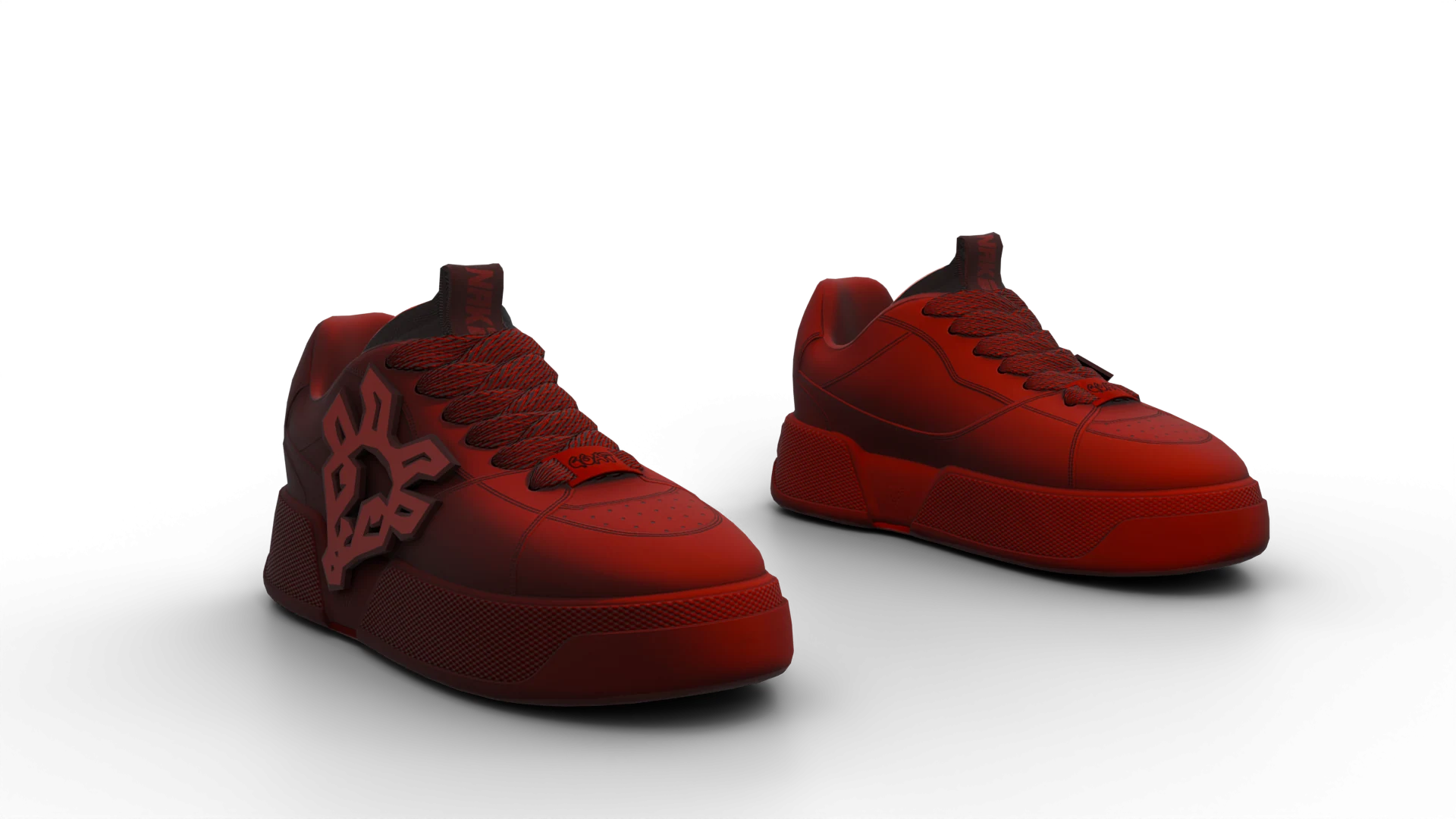 Red sneakers with side emblem – FiveM 3D clothing asset (Naked Goat Shoes)