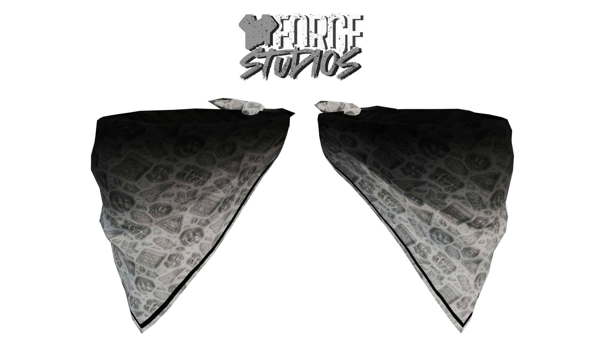 Black and white patterned bandana – FiveM gang clothing for GTA RP (Internationals)