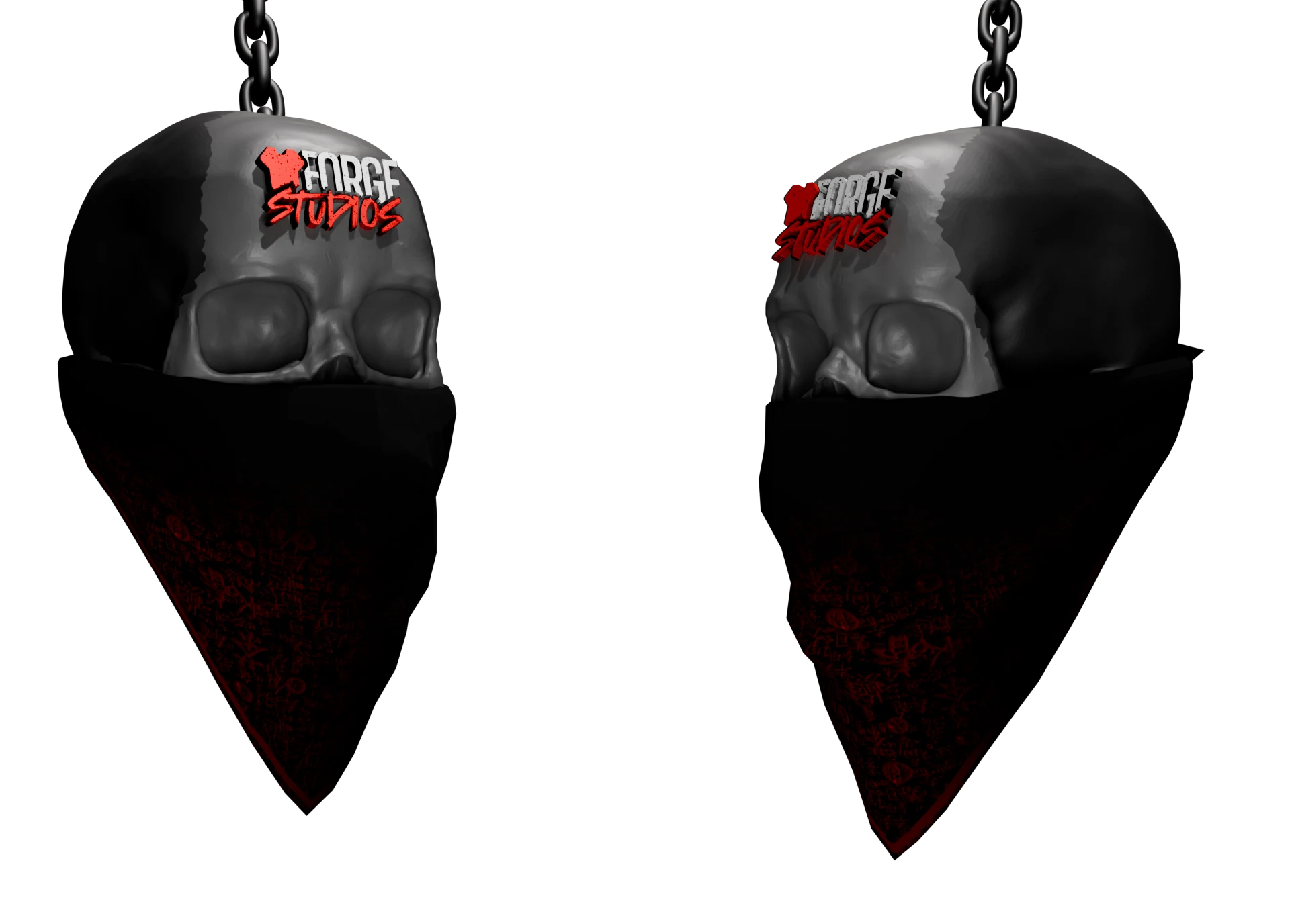 Black and red bandana on a mannequin head – FiveM faction clothing for GTA RP (Bakuto)