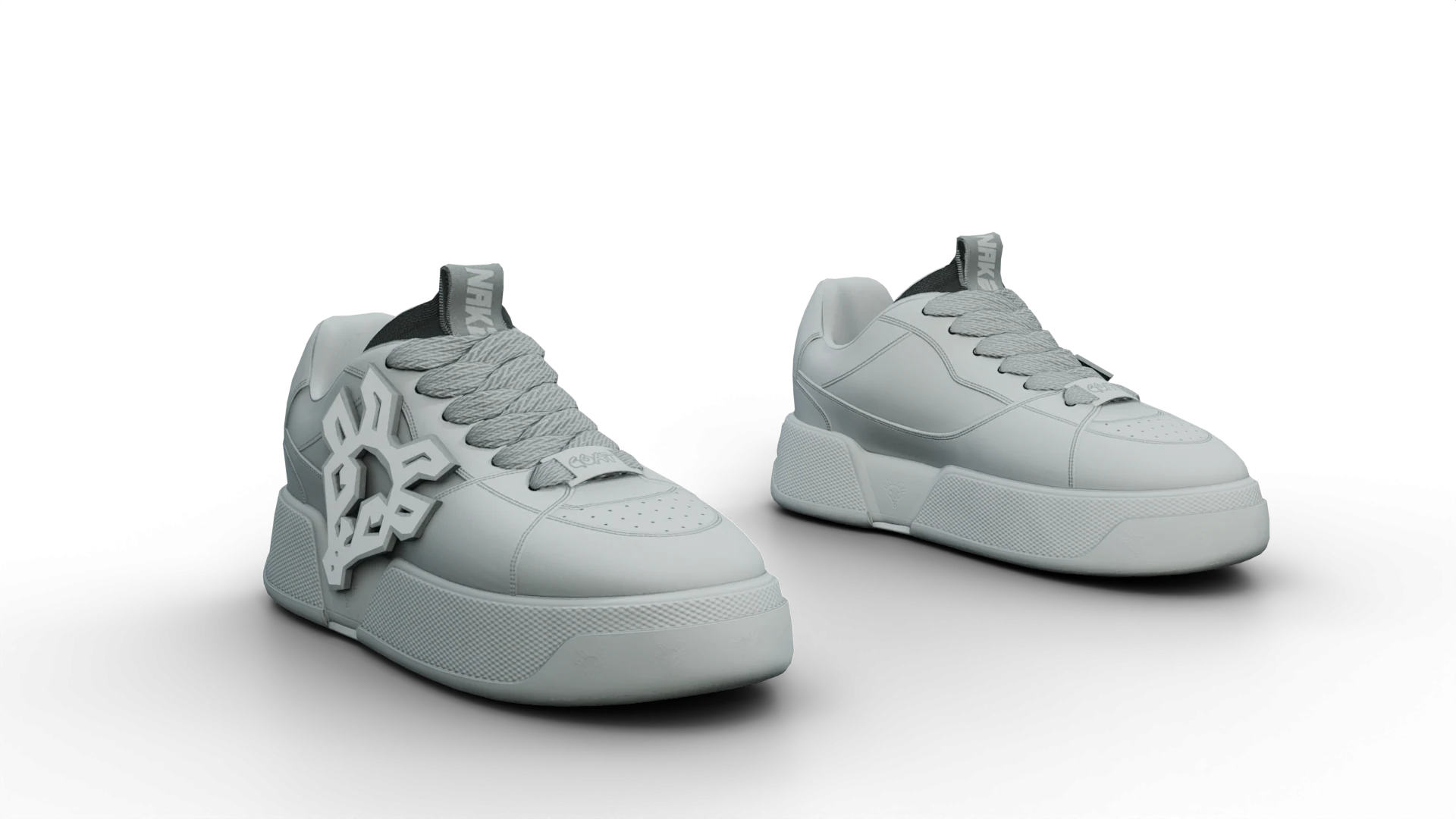 White sneakers with side emblem – FiveM 3D clothing asset (Naked Goat Shoes)